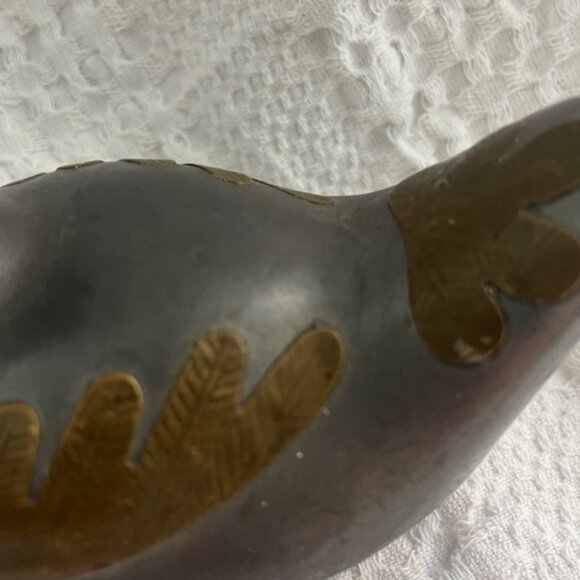 Vintage Pewter / Brass Duck Trinket Box 4.5 in tall **BUNDLE with LG Duck $60* - Picture 5 of 12